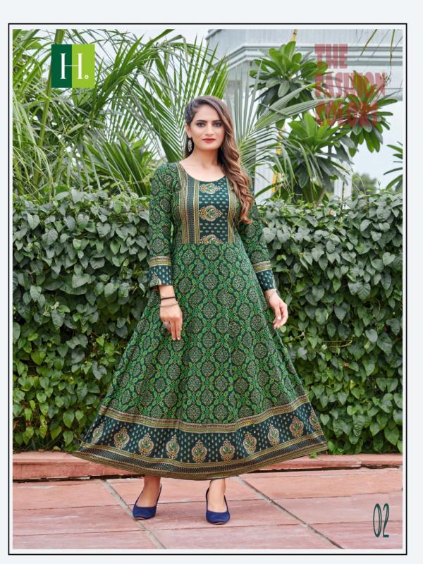 Hirwa Sunlight vol1 Rayon Designer anarkali Kurti collection